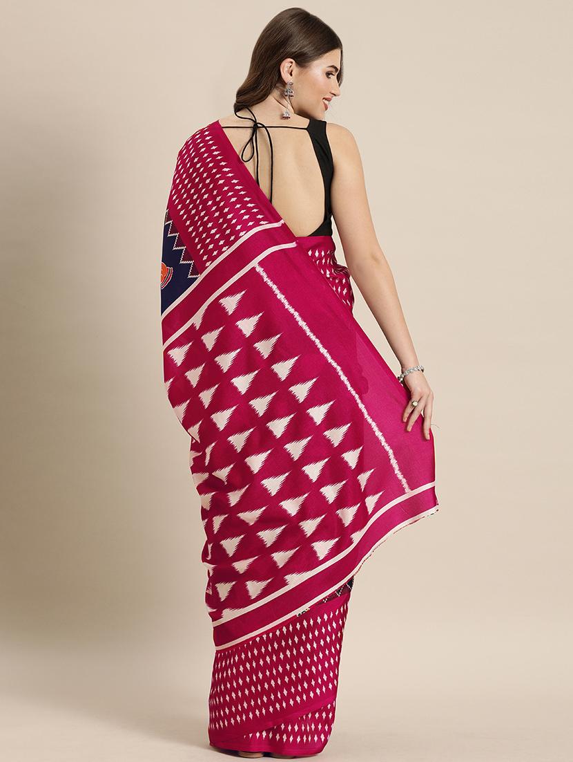 kalamkari jamdani saree with blouse - 17090010 - Standard Image - 1