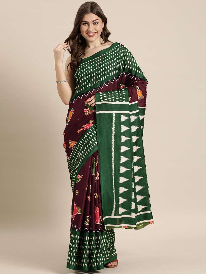 kalamkari jamdani saree with blouse