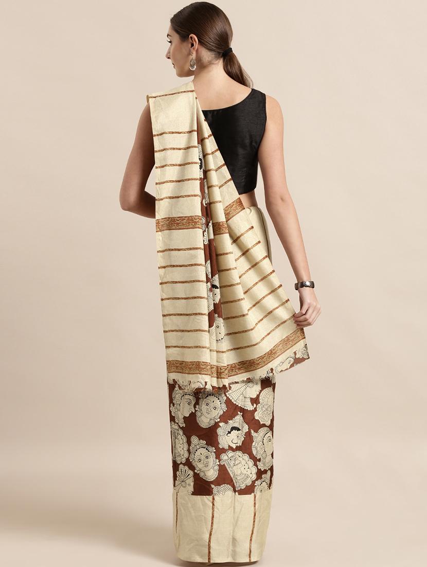 kalamkari chanderi saree with blouse - 17090013 -  Standard Image - 1
