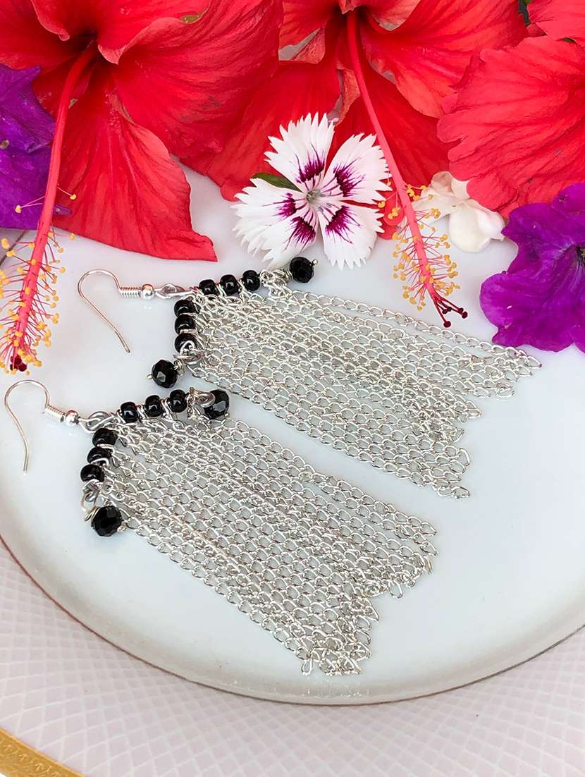 silver crystal chandellier earring