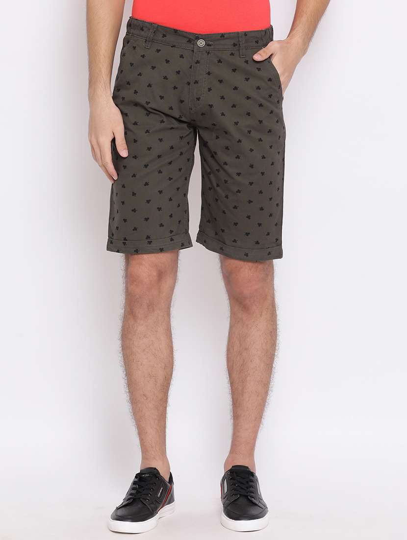 grey printed bermuda shorts