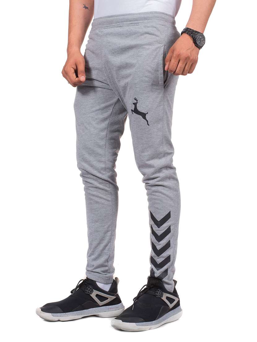 grey printed full length track pant - 17096595 -  Standard Image - 1