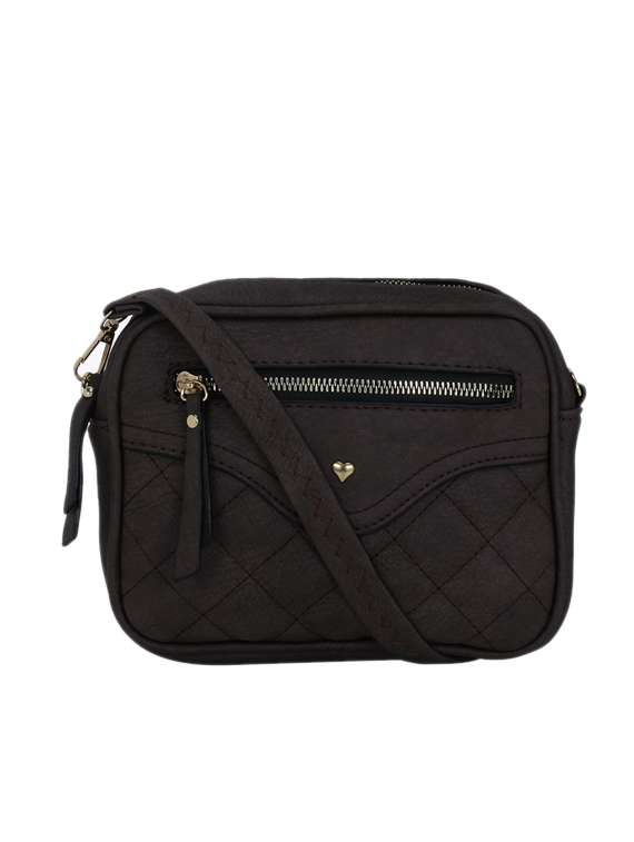 black solid regular sling bag