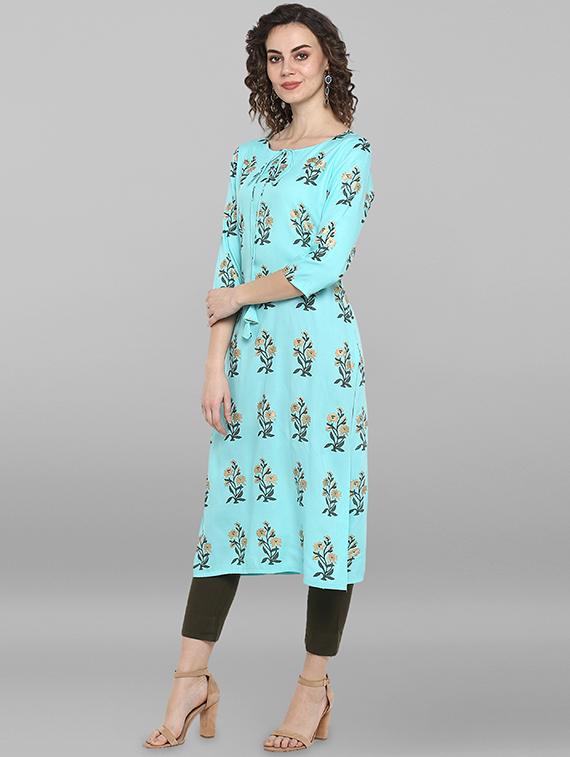 floral straight kurta - 17097773 -  Standard Image - 1
