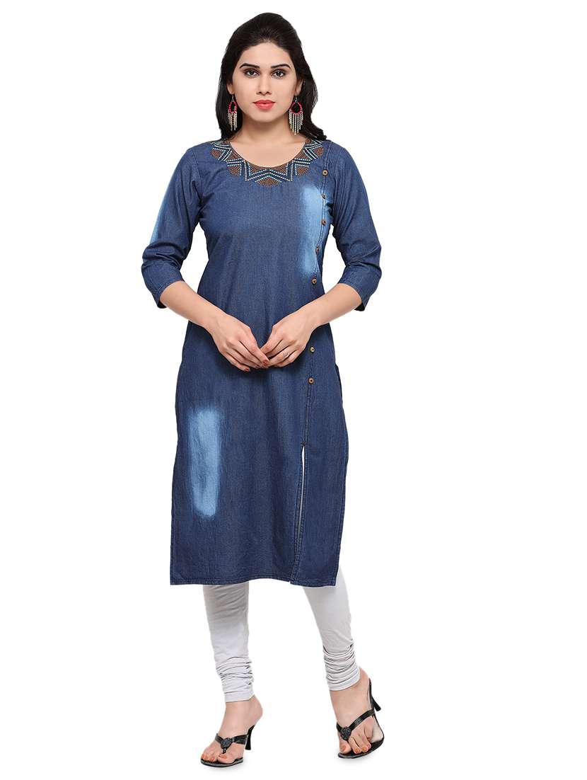 denim straight kurta