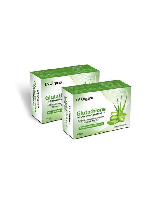 la organo glutathione aloe vera skin lightening & brightening soap for all skin type (100gm) pack of 2 - 17098871 -  Standard Image - 0