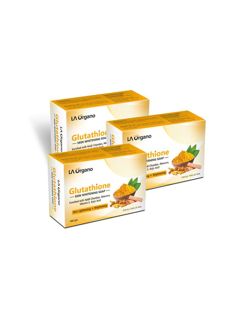 la organo glutathione handi chandan skin lightening & brightening soap for all skin type (100gm) pack of 3