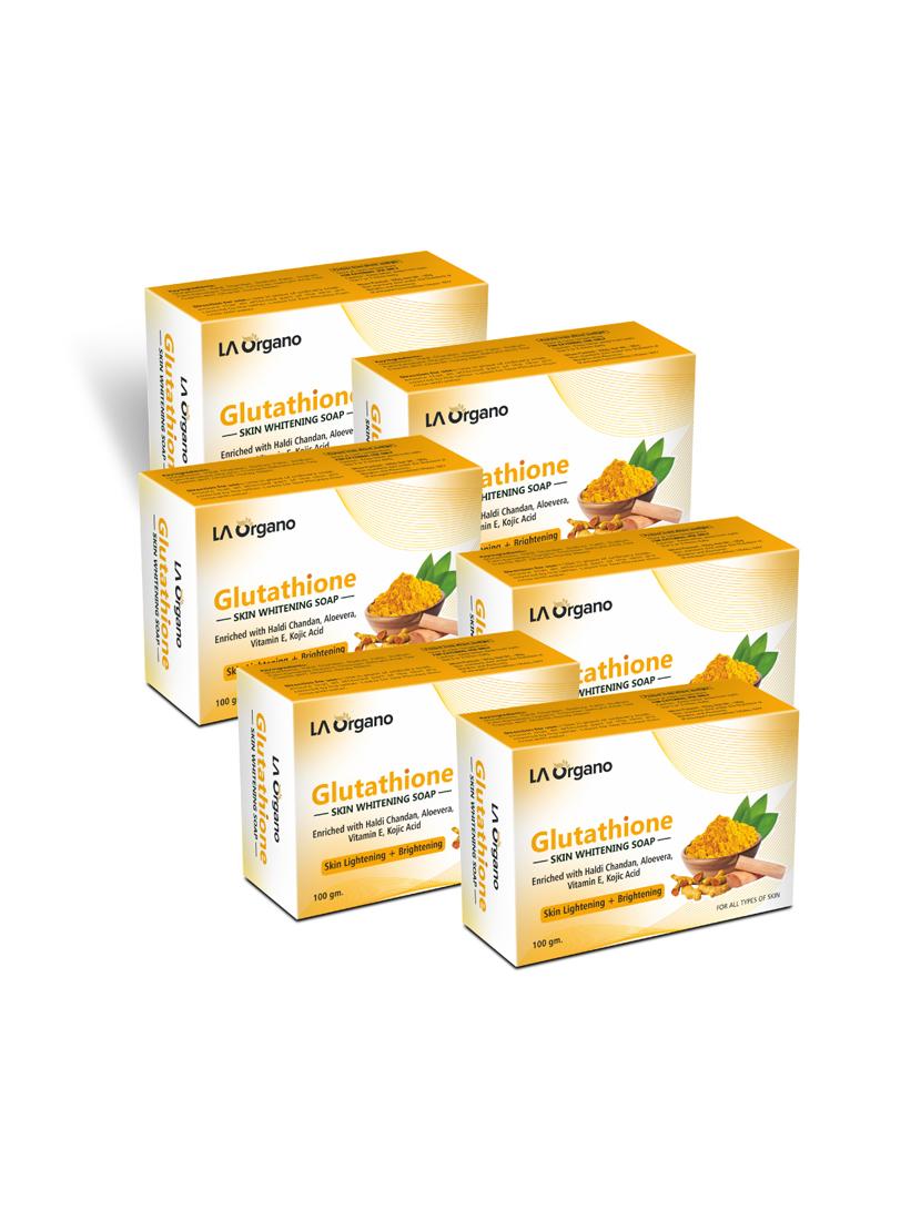 la organo glutathione handi chandan skin lightening & brightening soap for all skin type (100gm) pack of 6 - 17098881 -  Zoom Image - 0