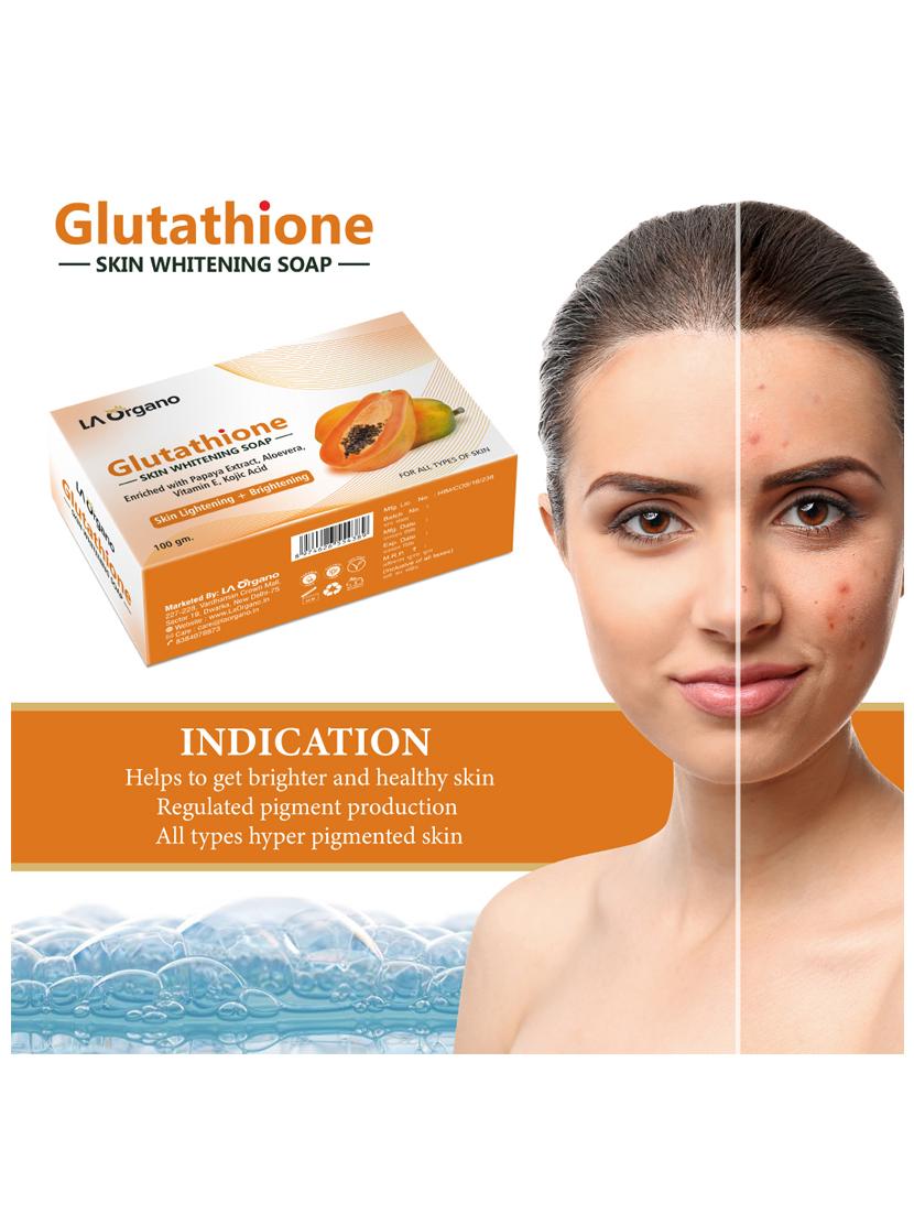 la organo glutathione papaya skin lightening & brightening soap for all skin type (100gm) pack of 3 - 17098902 - Standard Image - 1