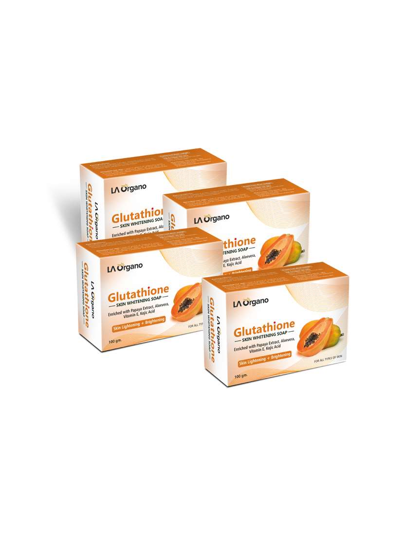 la organo glutathione papaya skin lightening & brightening soap for all skin type (100gm) pack of 4