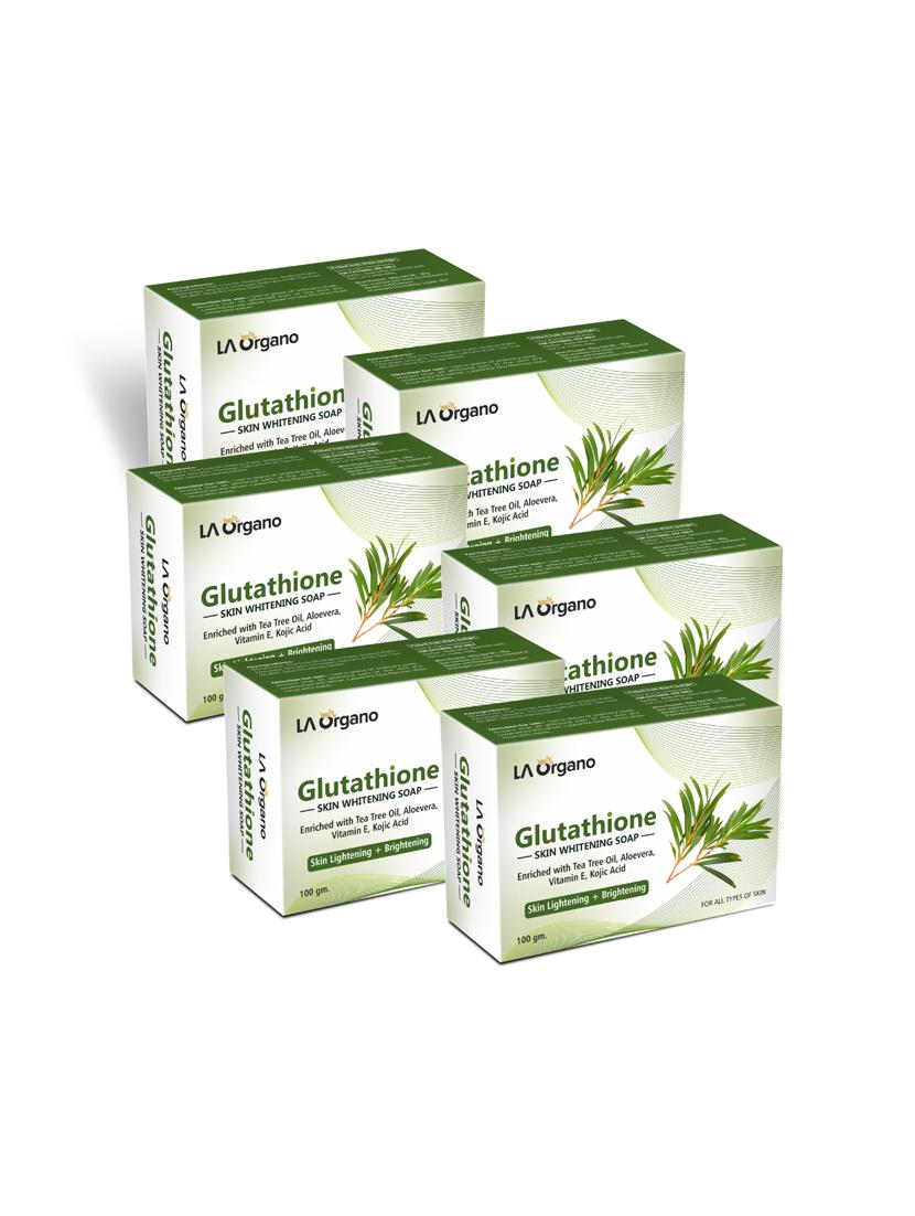 la organo glutathione teatree skin lightening & brightening soap for all skin type (100gm) pack of 6