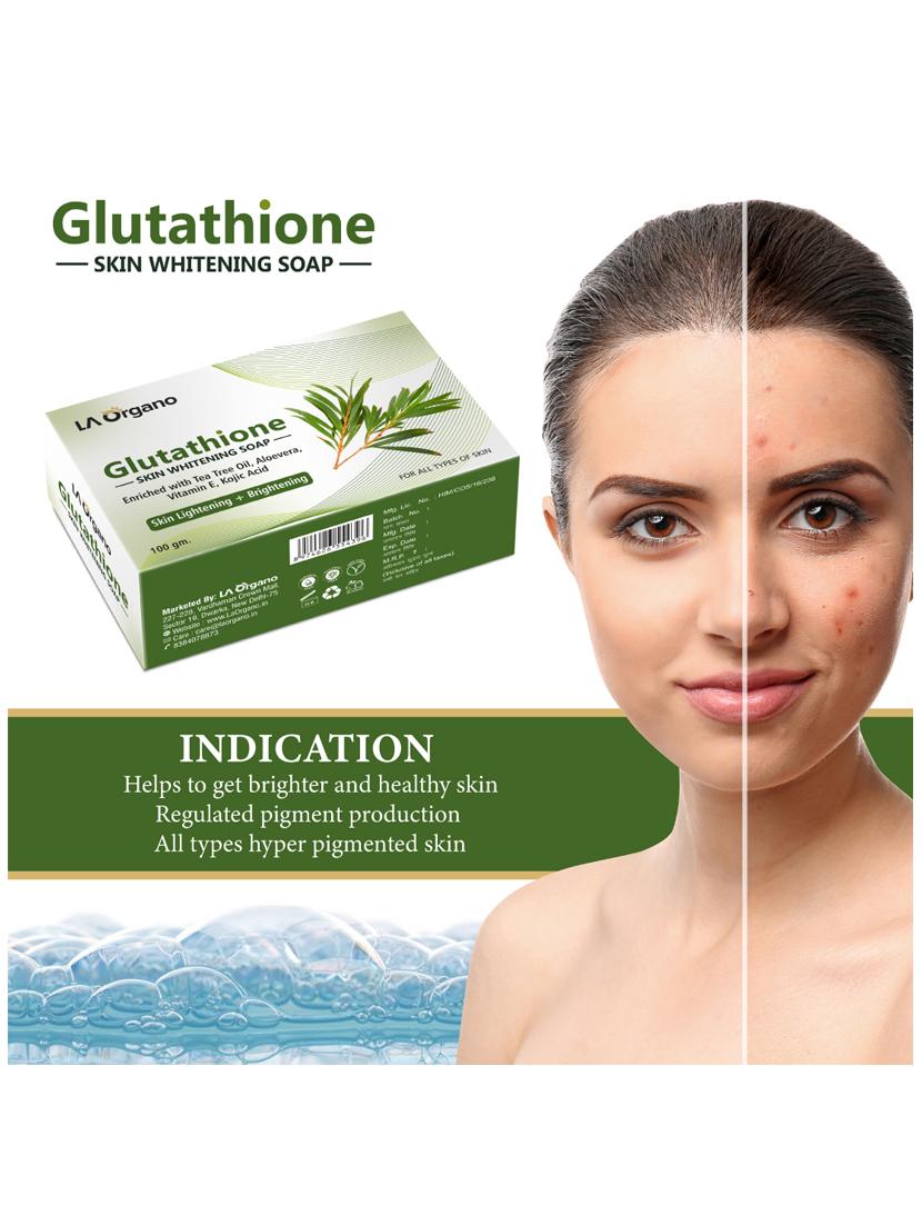la organo glutathione teatree skin lightening & brightening soap for all skin type (100gm) pack of 6 - 17098917 -  Standard Image - 1