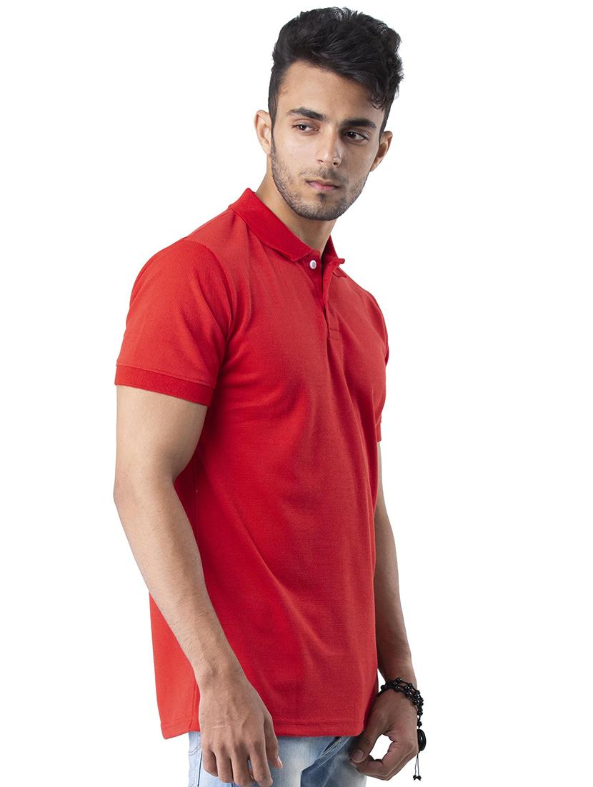 red solid polo t-shirt - 17098998 - Standard Image - 1