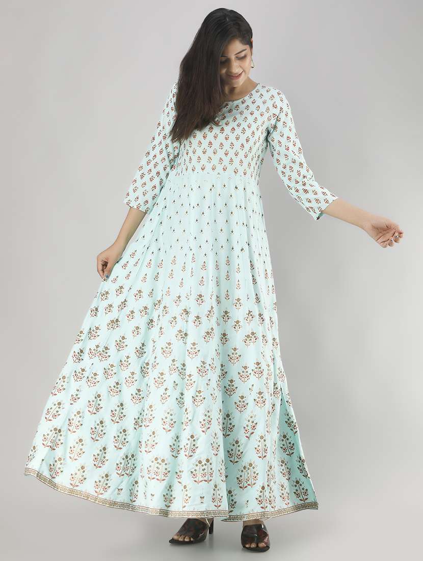 printed anarkali ethnic dress