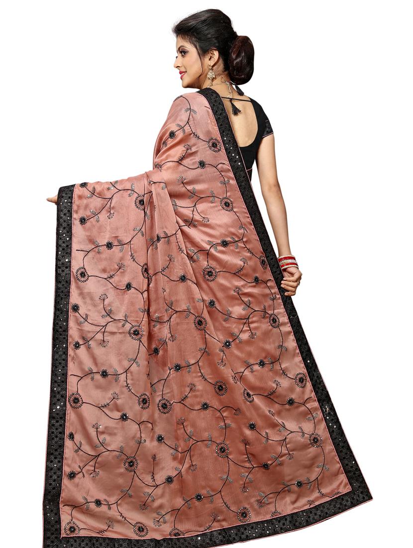 bordered embroidered saree with blouse - 17100498 - Standard Image - 1