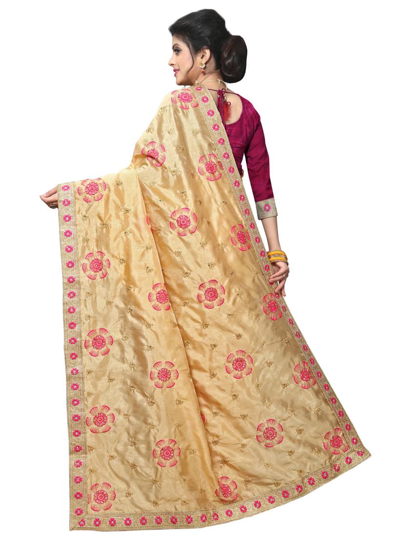 pastel embroidered saree with blouse - 17100530 - Standard Image - 1
