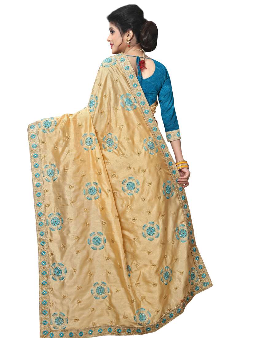 pastel embroidered saree with blouse - 17100532 -  Standard Image - 1