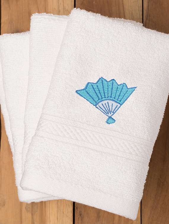 fanfare embroidered face towels (set of 4)  