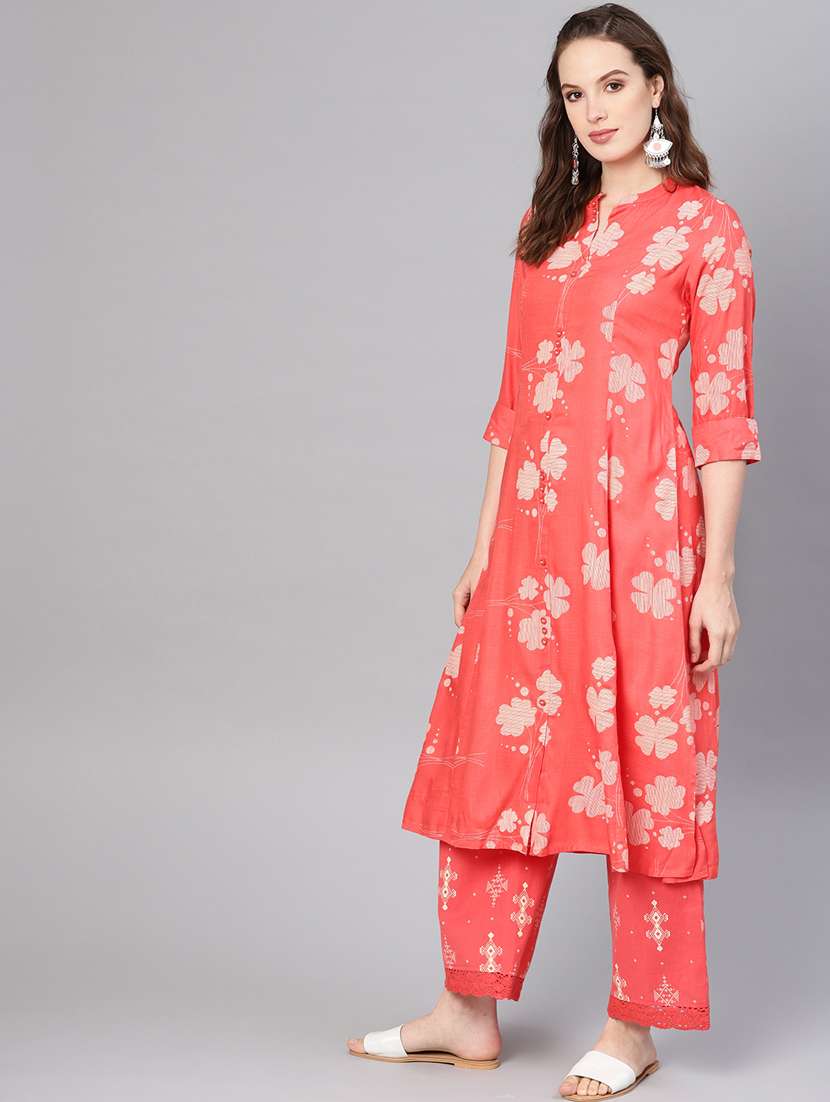 floral kurta palazzo set - 17101812 -  Standard Image - 1