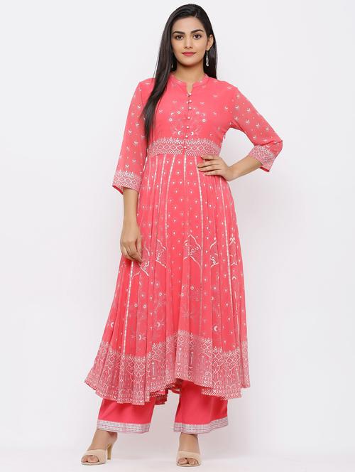 printed kurta palazzo set - 17101823 - Standard Image - 0