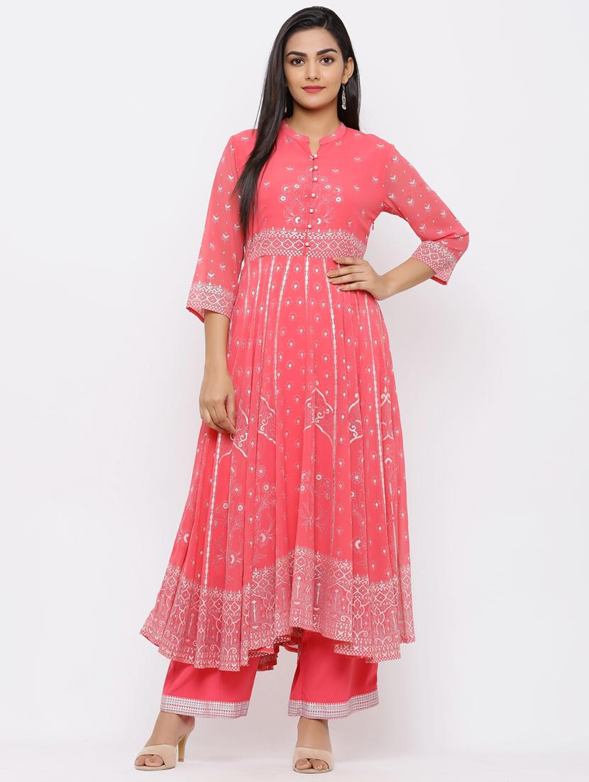 printed kurta palazzo set - 17101823 - Zoom Image - 0