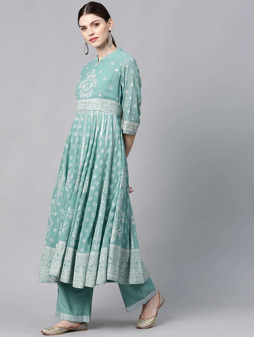 printed kurta palazzo set - 17101824 -  Standard Image - 1