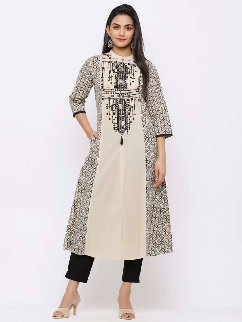embroidered a-line kurta