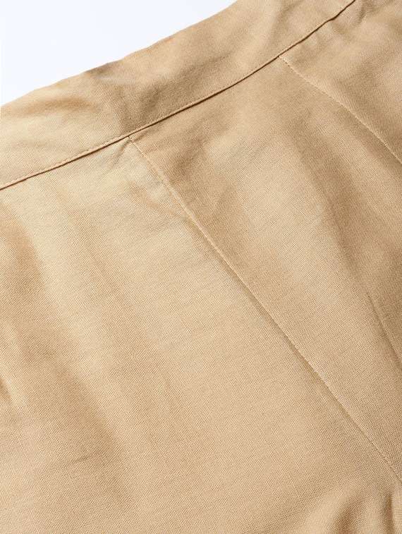 beige cotton straight tapered pant - 17101886 - Standard Image - 4