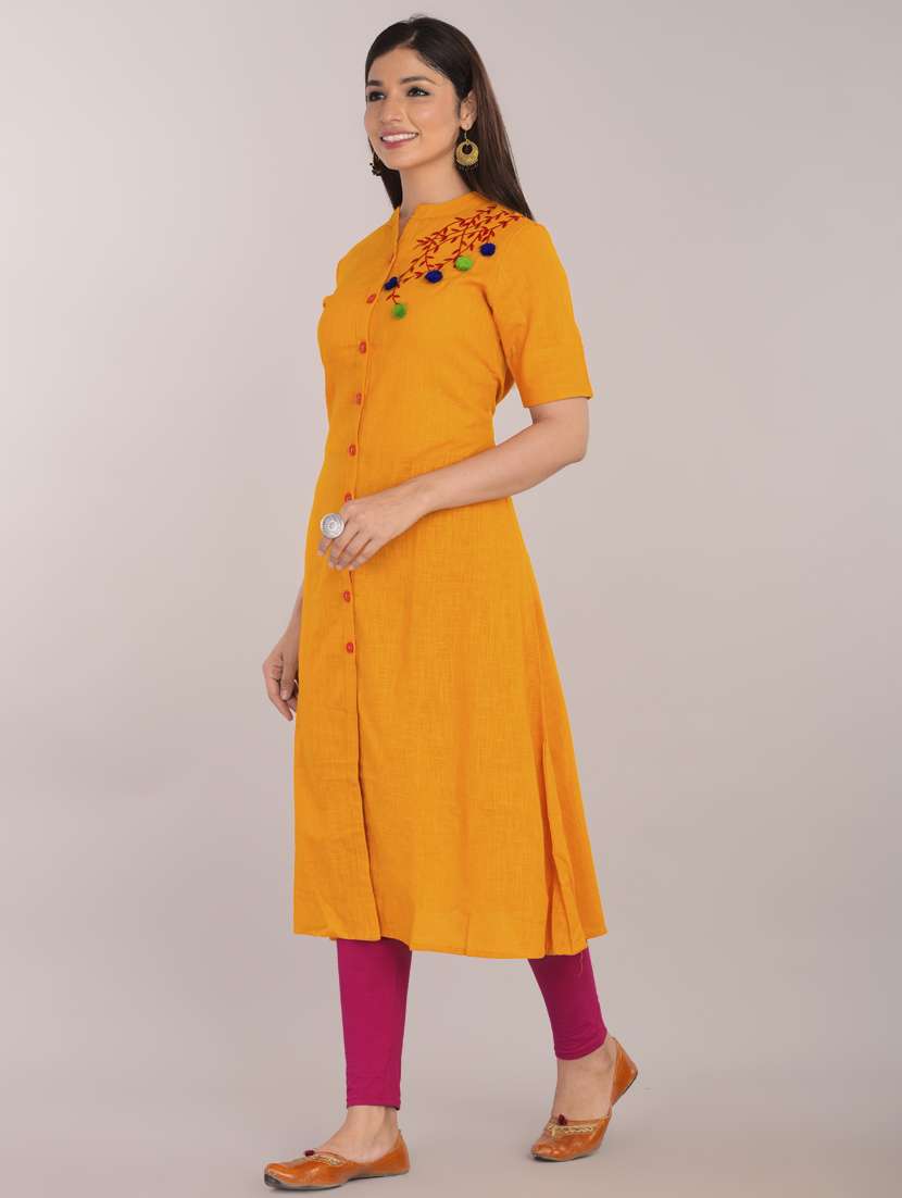 women's front slit kurta - 17101989 -  Standard Image - 1
