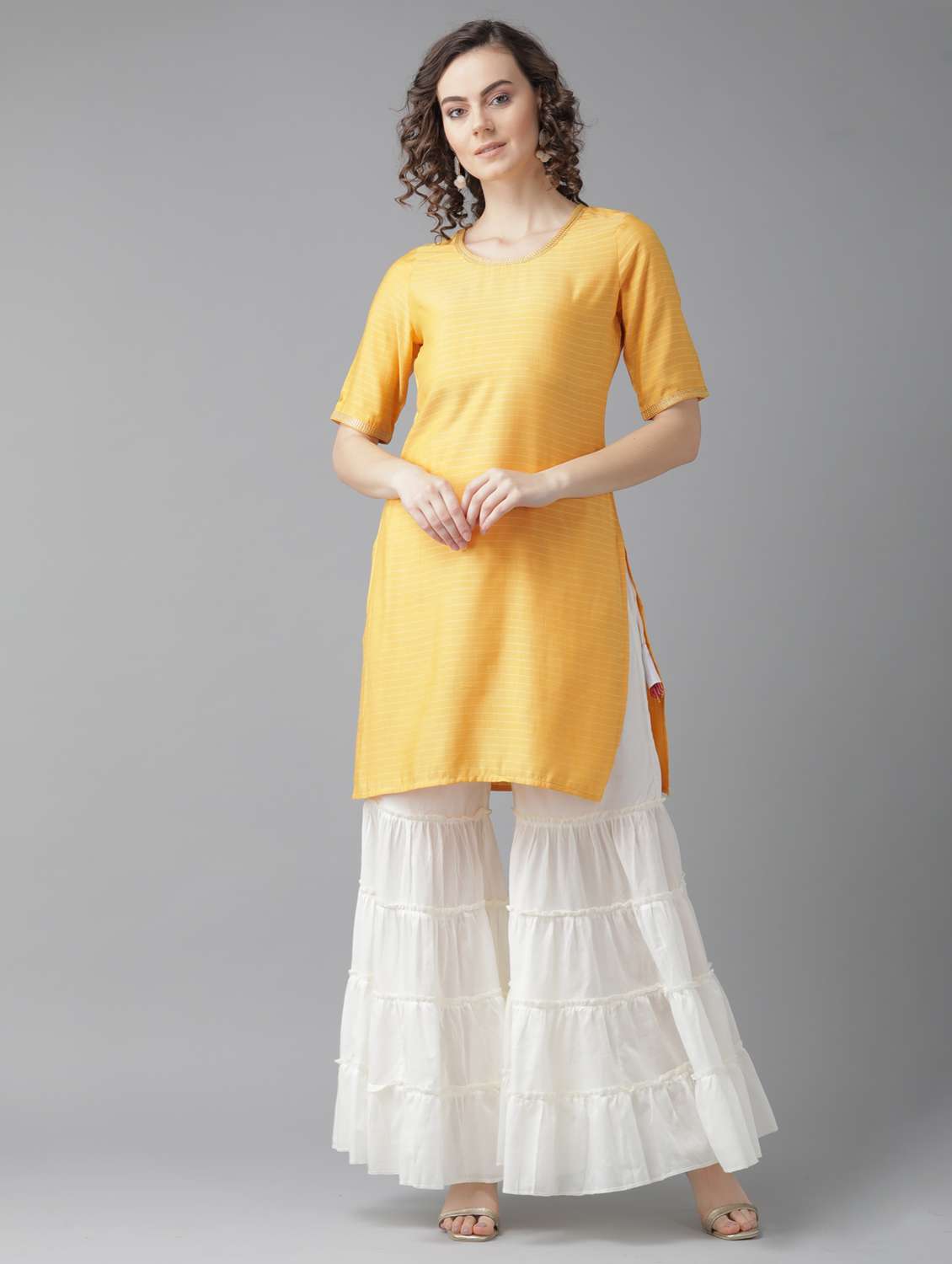 printed kurta sharara set 