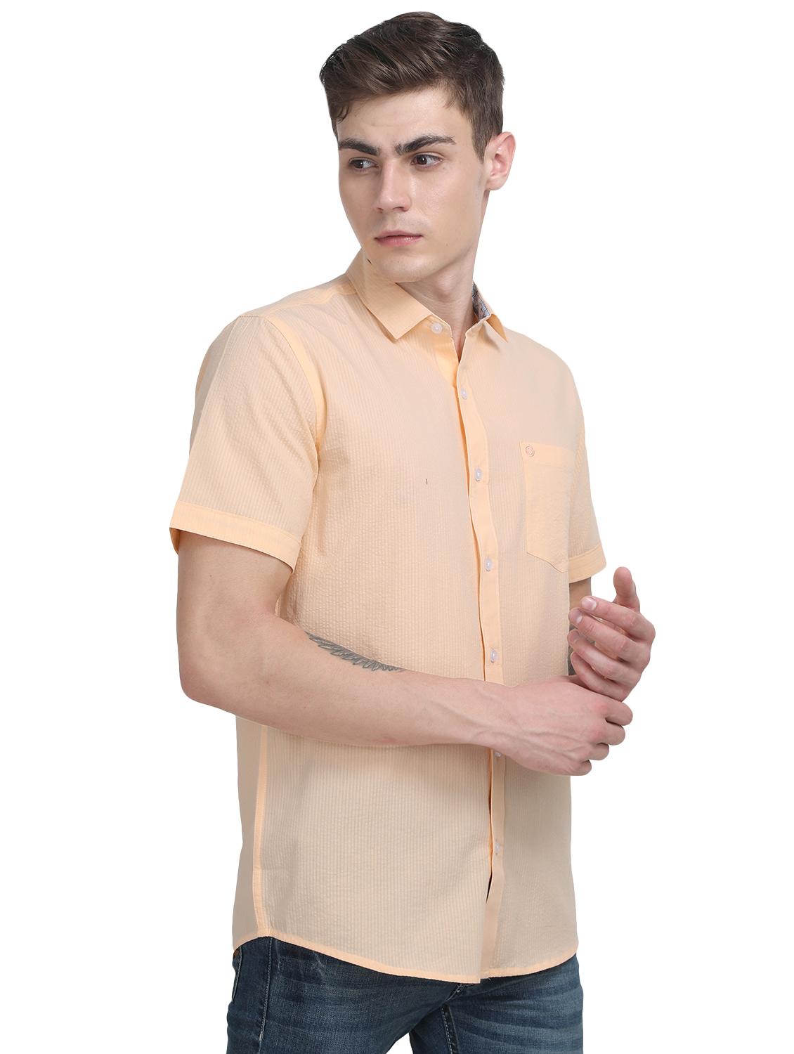 orange striped casual shirt - 17102371 - Standard Image - 1