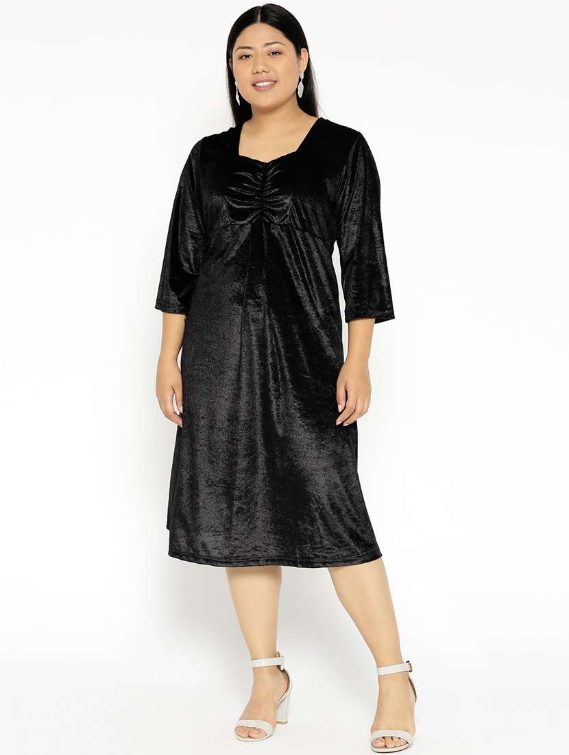 black velvet a-line dress 