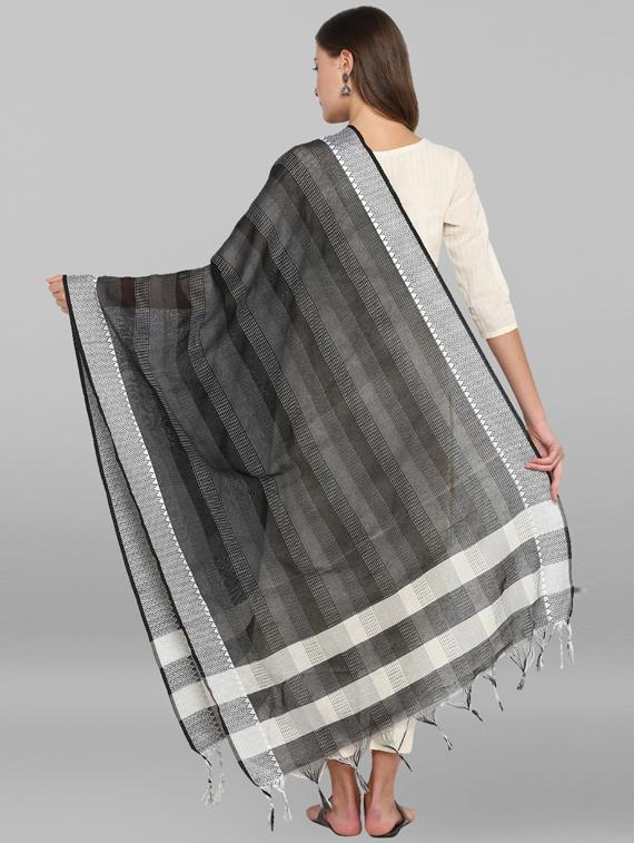 striped woven dupatta - 17103706 -  Standard Image - 1