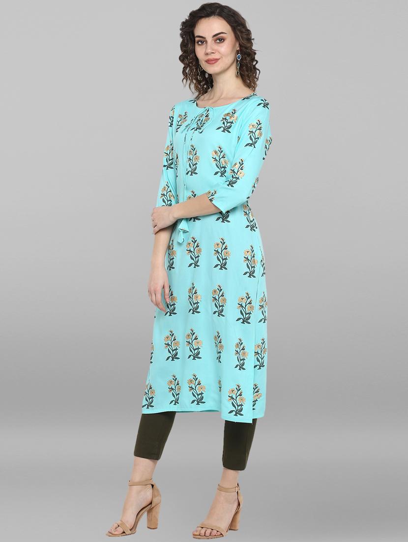 floral straight kurta - 17103710 -  Standard Image - 1