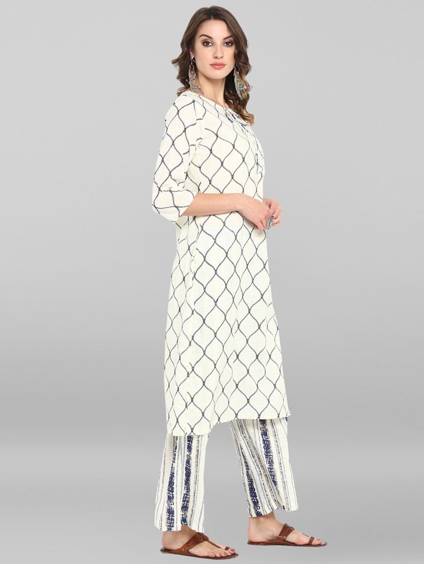 printed kurta palazzo set - 17103723 -  Standard Image - 1