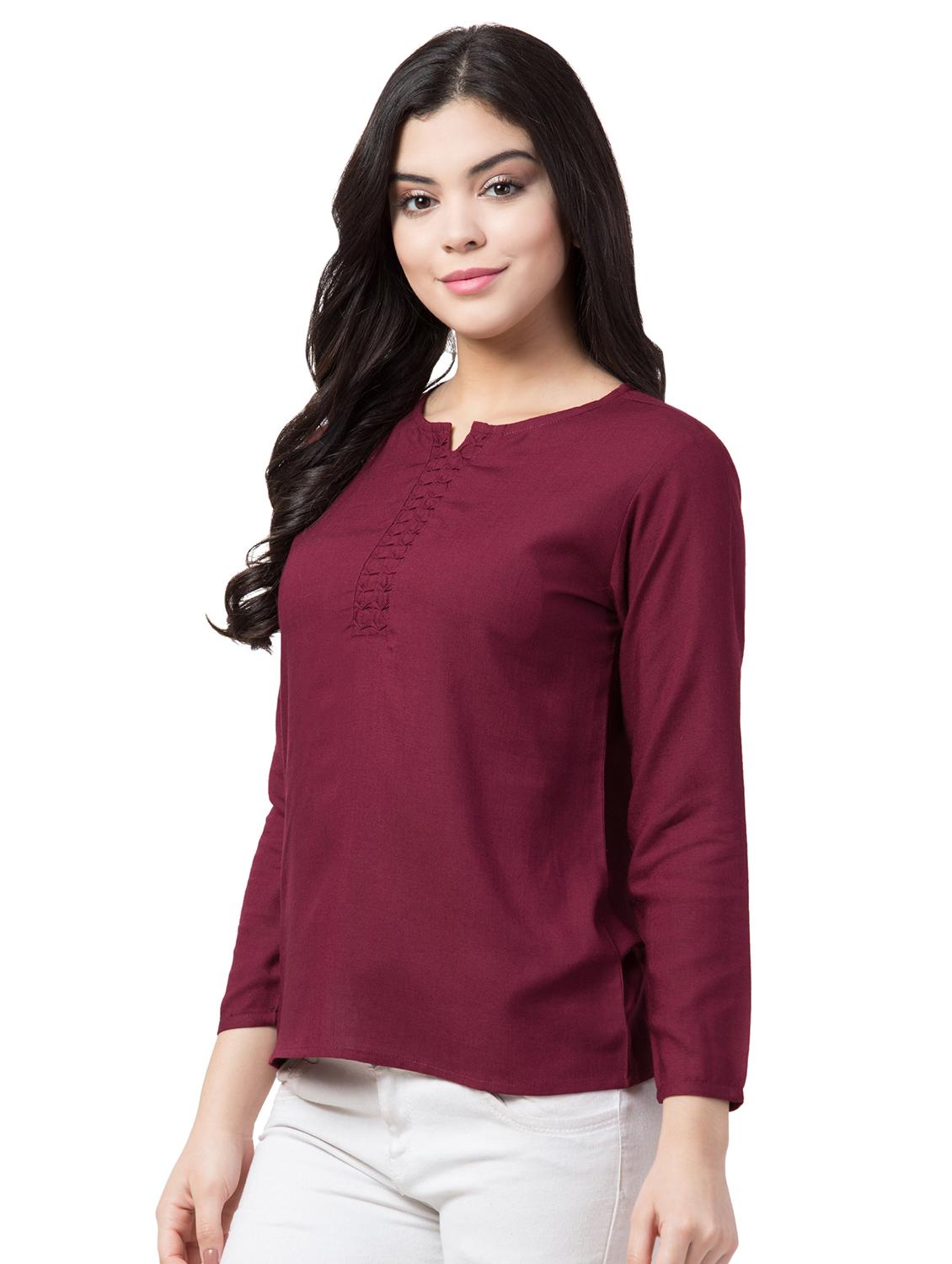 pin tuck detail solid top - 17104117 - Standard Image - 1