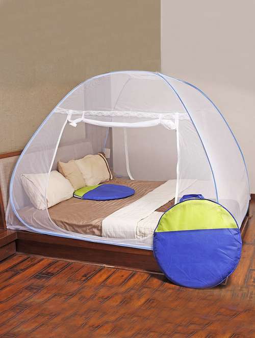  blue mosquito net foldable double bed net