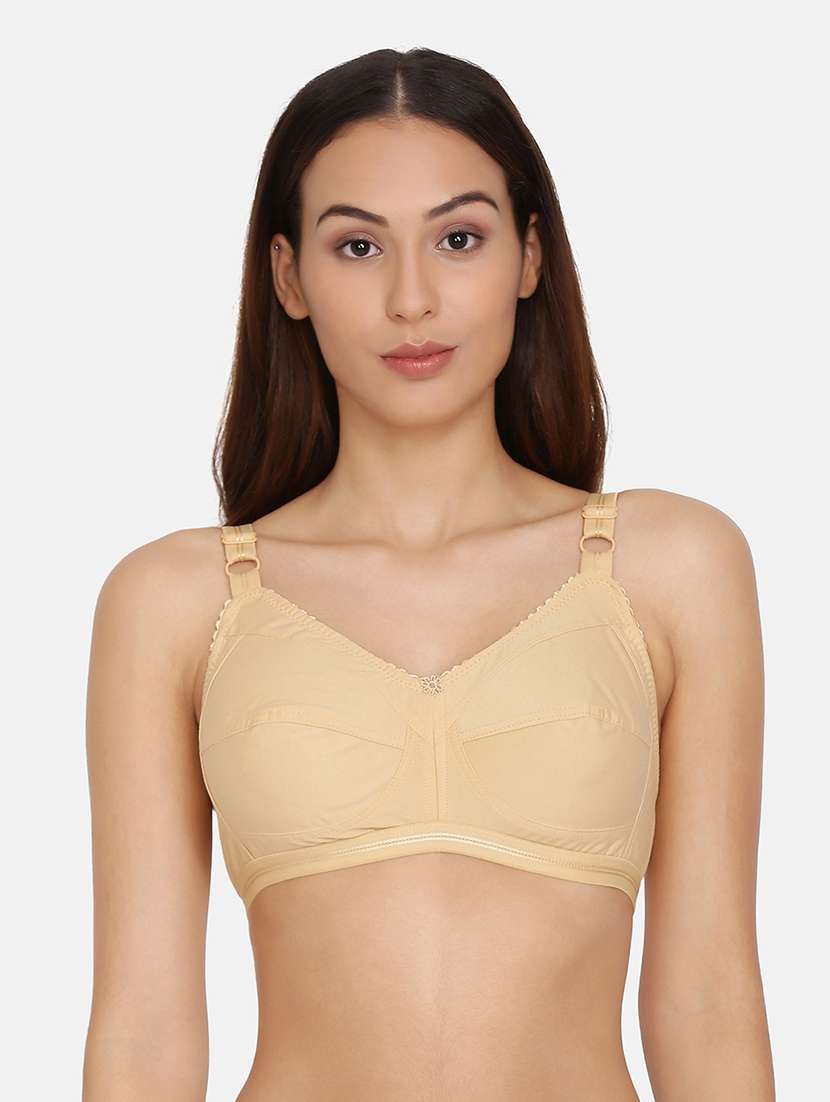 beige solid  minimizer bra