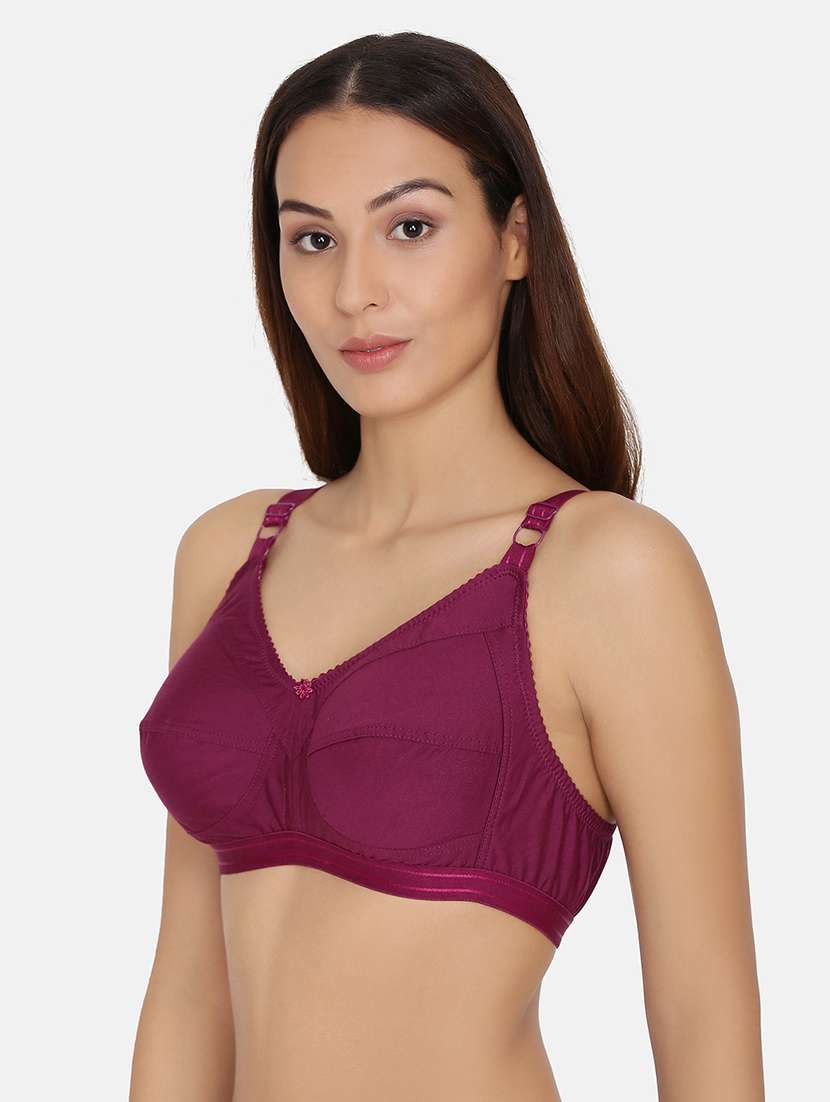 purple solid minimizer bra - 17104859 - Standard Image - 1