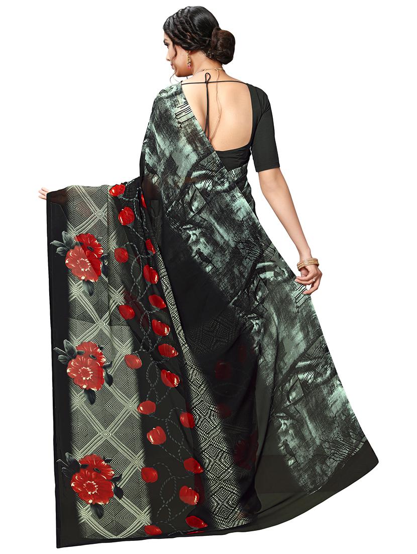 floral printed saree with blouse - 17105196 -  Standard Image - 1