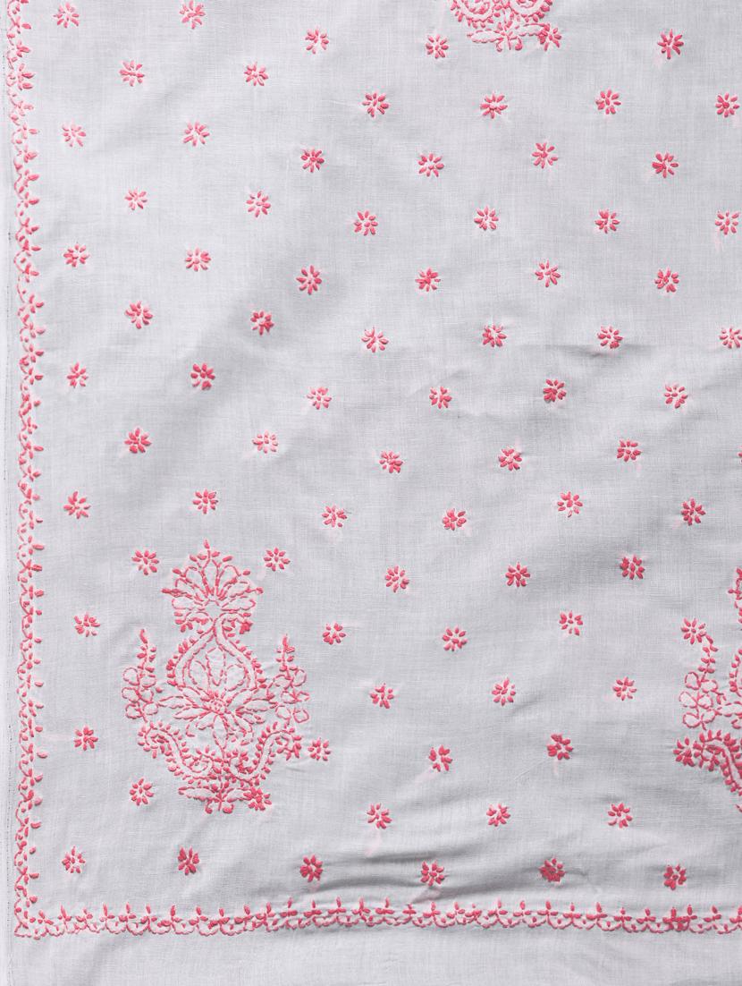 solid chikankari saree with blouse - 17105861 - Standard Image - 4