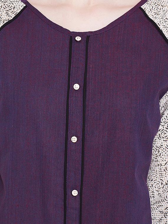 raglan sleeves button-up tunic - 17106194 - Standard Image - 4
