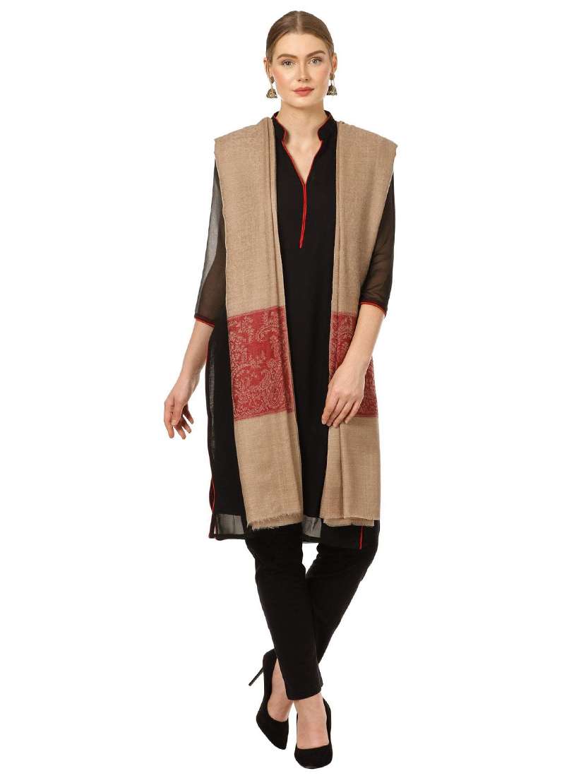 brown wool blend shawl