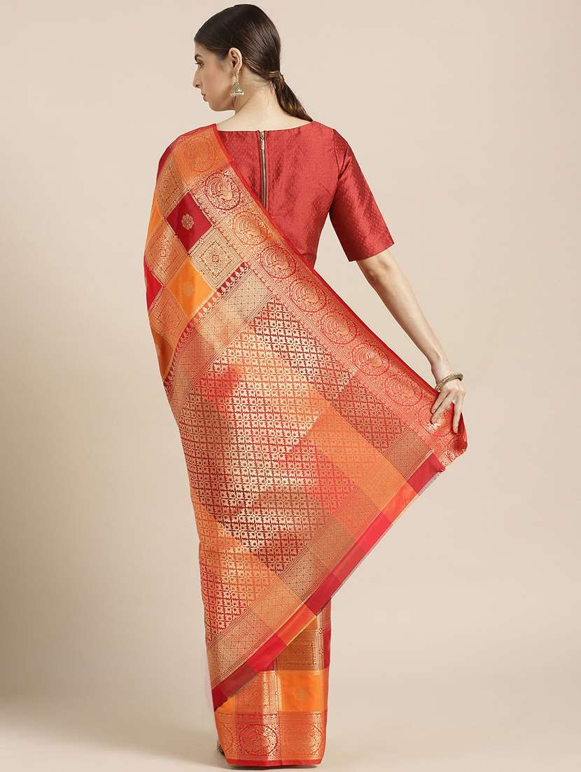 self design banarasi saree with blouse - 17108994 - Standard Image - 1