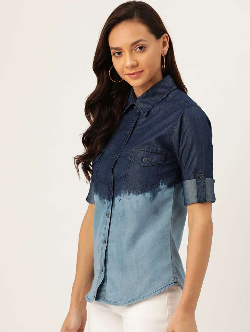 ombre denim shirt - 17111964 - Standard Image - 1