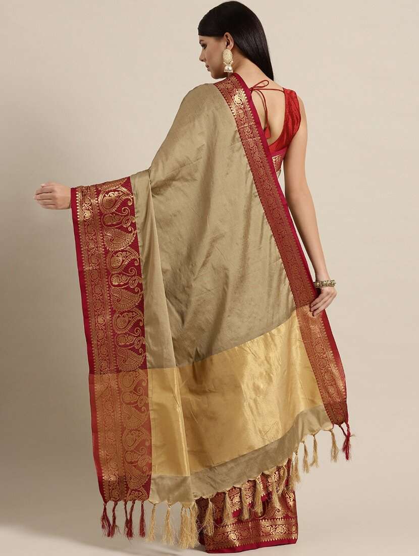 solid kanjivaram saree with blouse - 17116271 -  Standard Image - 1