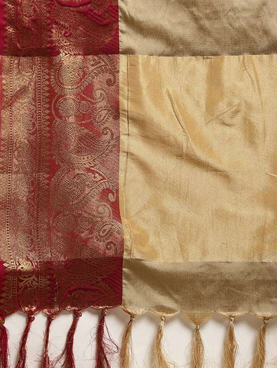 solid kanjivaram saree with blouse - 17116271 -  Standard Image - 4