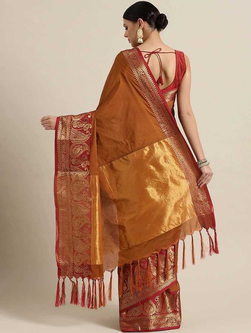 solid kanjivaram saree with blouse - 17116275 -  Standard Image - 1