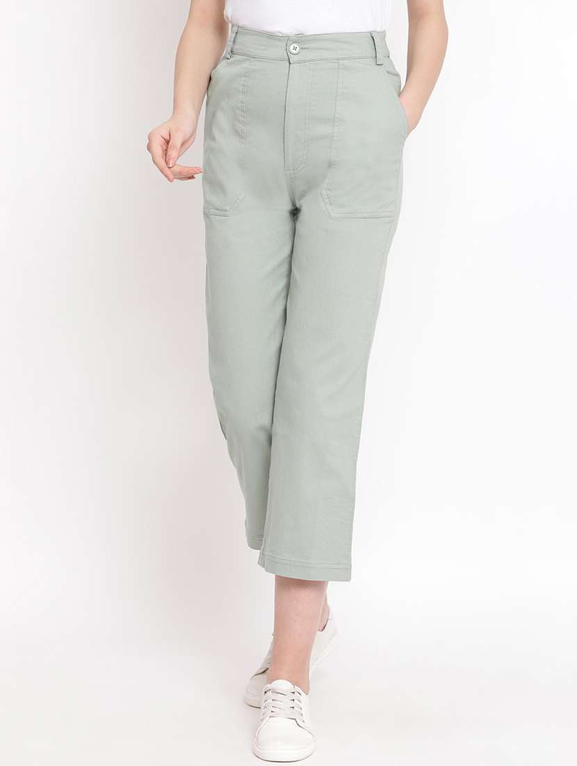 flat front crop pants 