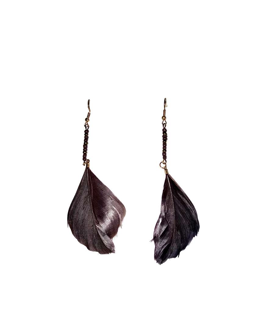 brown metal drop earring - 17116734 - Standard Image - 1